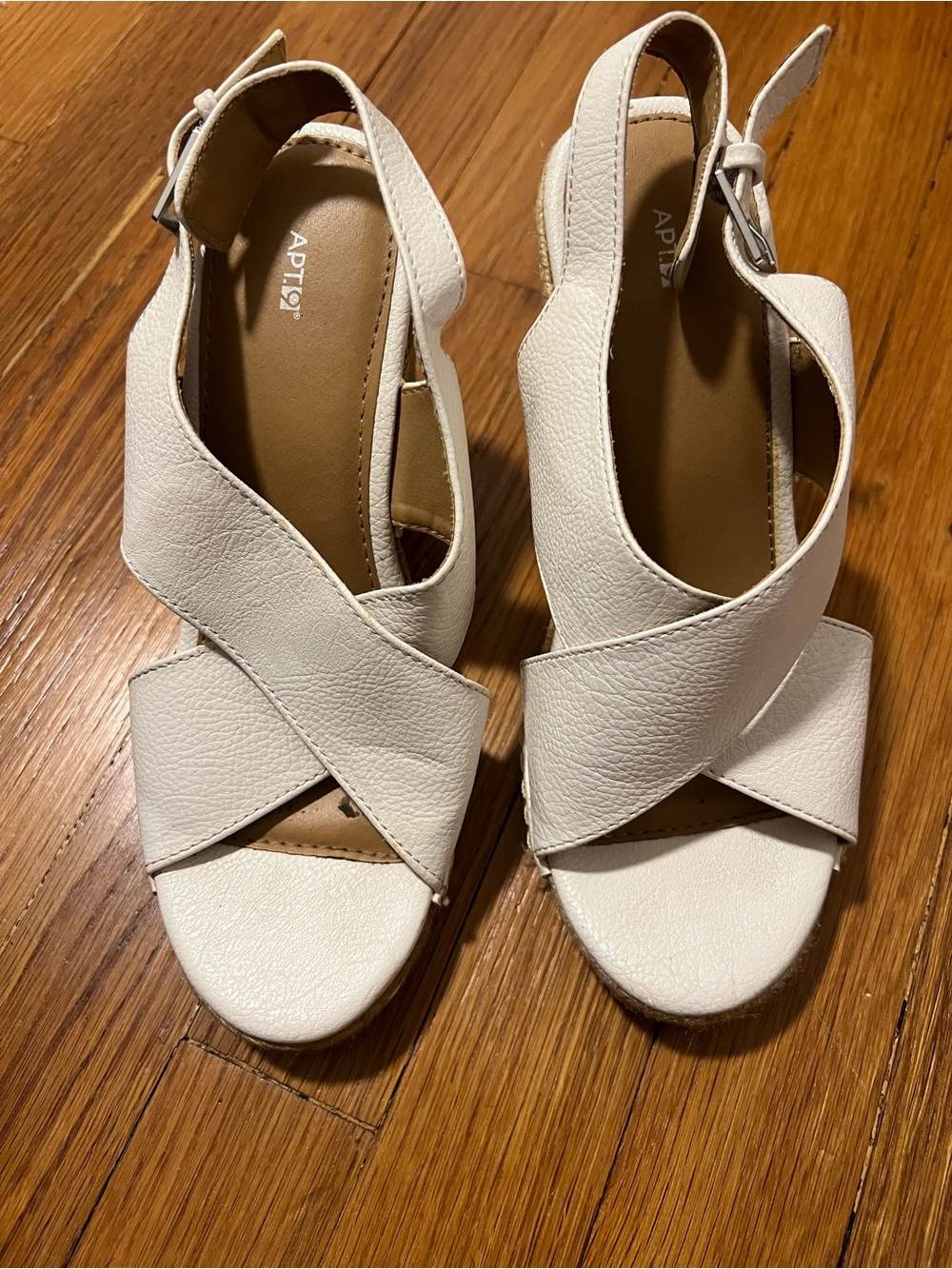 Kohl's Apt. 9 Women's Cream Crisscross Slingback Sandals